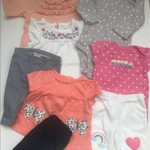 9 pieces Baby girl 3months clothes excellent condition